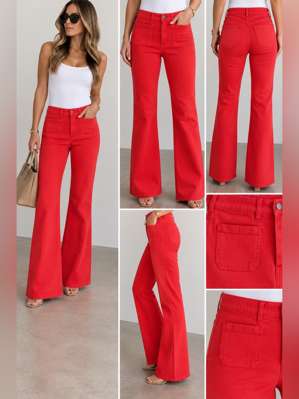 GAP High-Waist Red 70s Flared Women’s Jeans 29/8